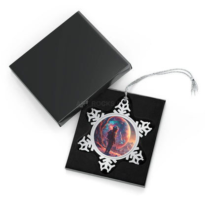 Pewter Snowflake Ornament — Astronaut Nebula - Snowflake / One Size - Home Decor