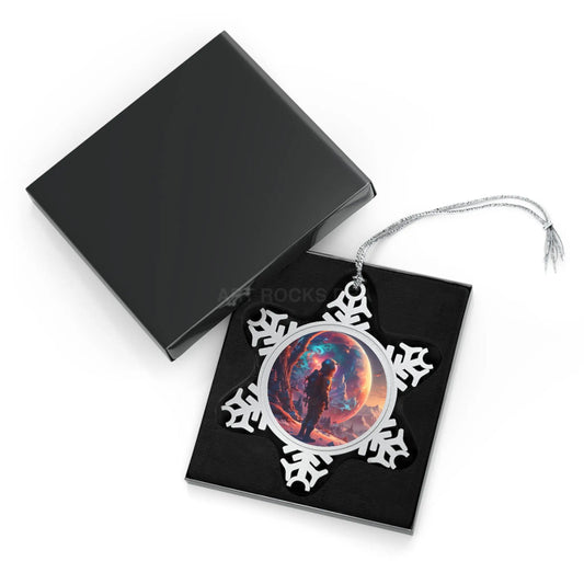 Pewter Snowflake Ornament — Astronaut Nebula - Snowflake / One Size - Home Decor