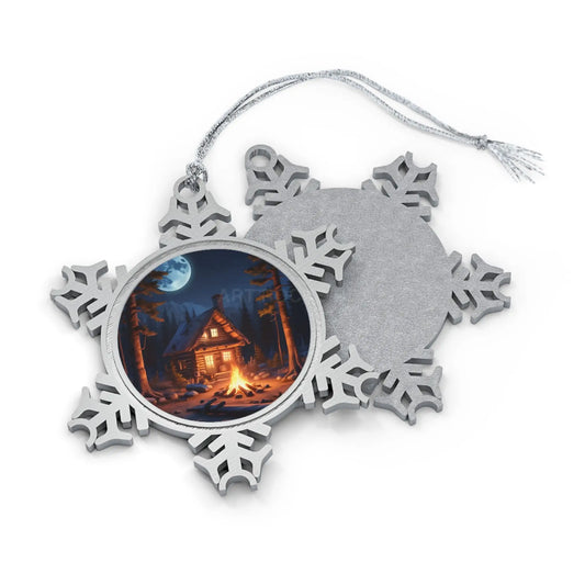 Pewter Snowflake Ornament — Cozy Cabin by the Fire Holiday Tree Decoration - Snowflake / One Size - Home Decor