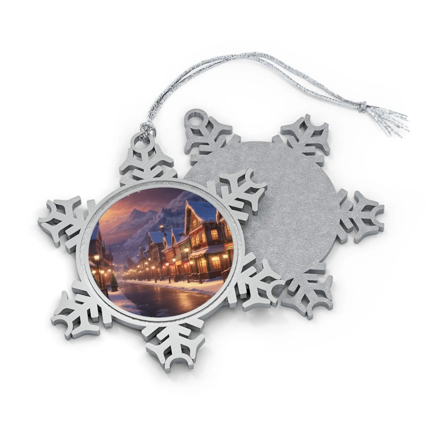 Pewter Snowflake Ornament — Cozy Winter Village Holiday Decoration - Snowflake / One Size - Home Decor