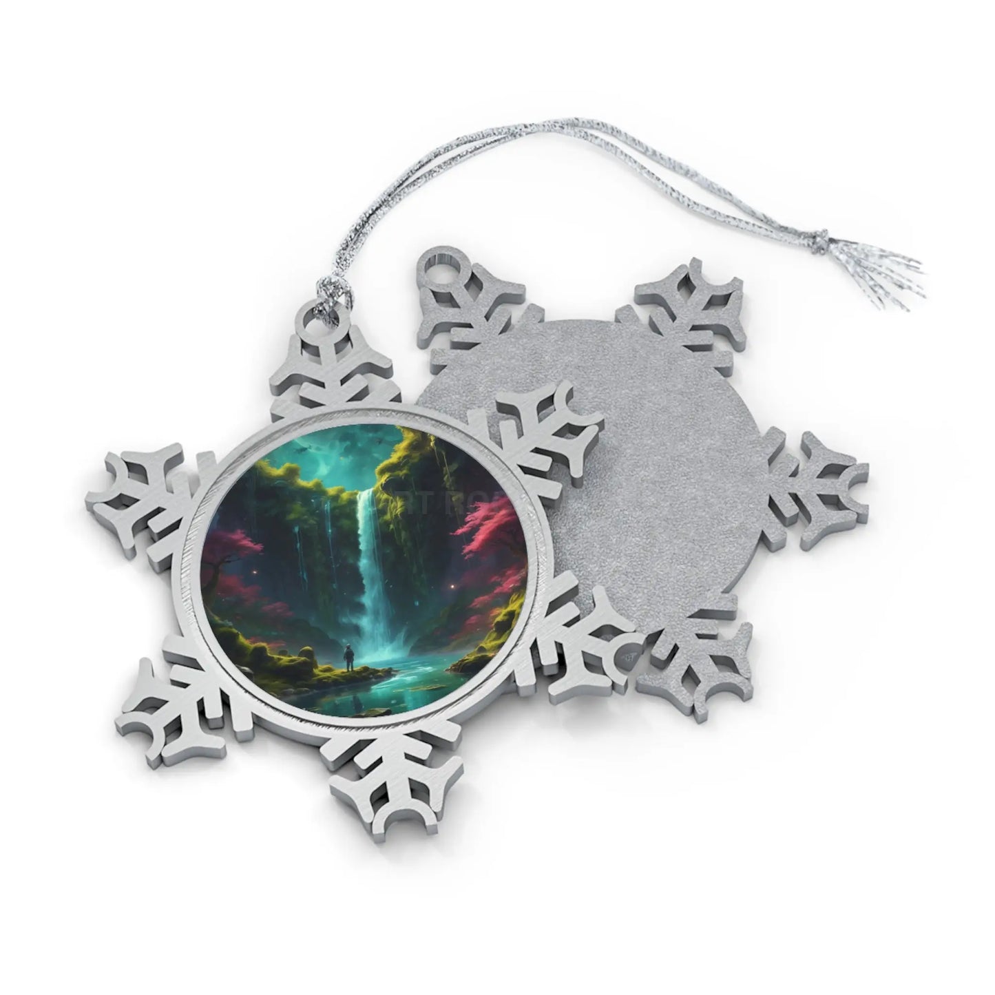 Pewter Snowflake Ornament — Fantasy Waterfall Holiday Tree Decoration - Snowflake / One Size - Home Decor