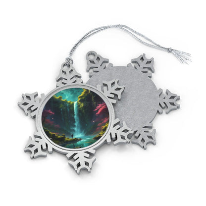 Pewter Snowflake Ornament — Fantasy Waterfall Holiday Tree Decoration - Snowflake / One Size - Home Decor