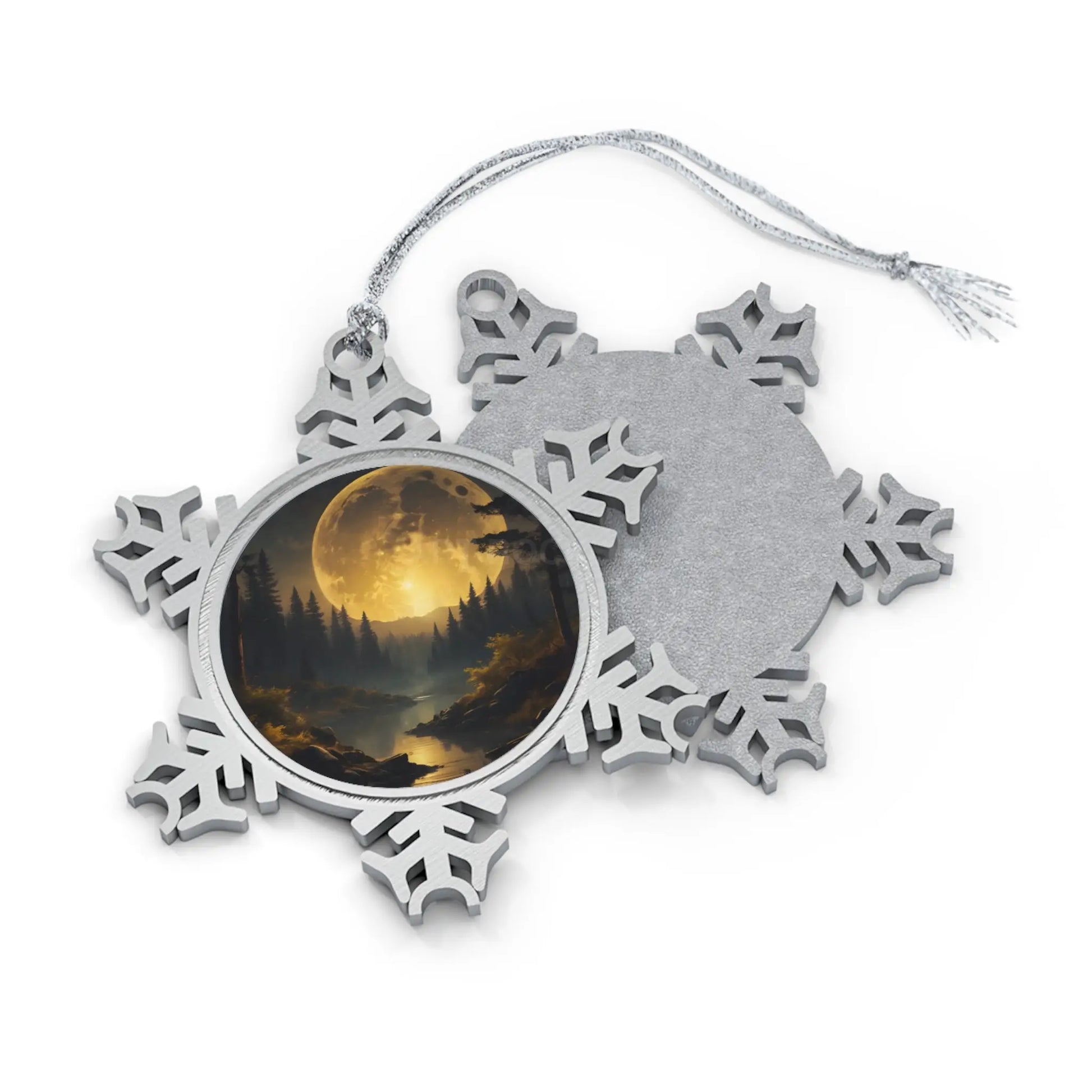 Pewter Snowflake Ornament — Moonlit Forest Holiday Keepsake - Snowflake / One Size - Home Decor