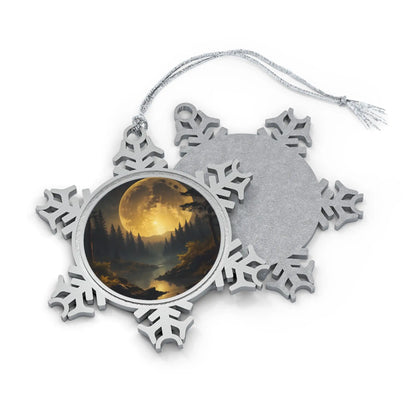 Pewter Snowflake Ornament — Moonlit Forest Holiday Keepsake - Snowflake / One Size - Home Decor