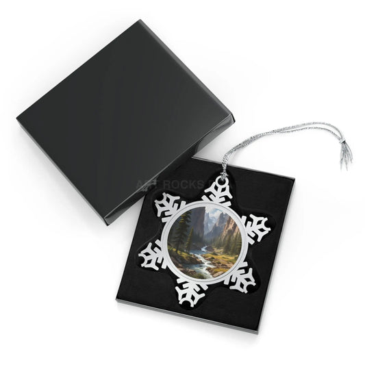 Pewter Snowflake Ornament — Mountain River Photo Holiday Ornament - Snowflake / One Size - Home Decor