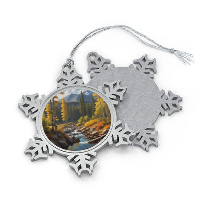 Pewter Snowflake Ornament — Scenic River Winter Holiday Decoration - Snowflake / One Size - Home Decor