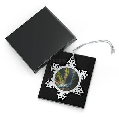 Pewter Snowflake Ornament — Waterfall Jungle - Snowflake / One Size - Home Decor