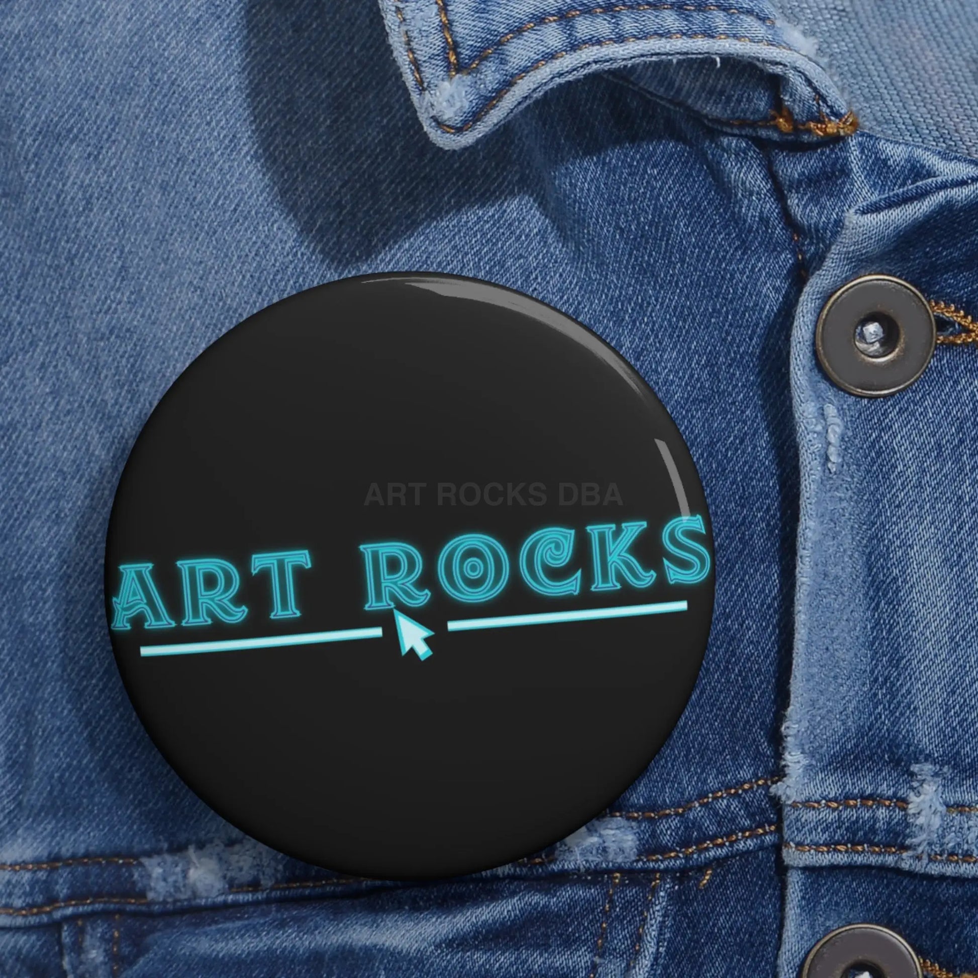 Pin Button — ’Art Rocks’ Neon Design - 3’’ - Accessories
