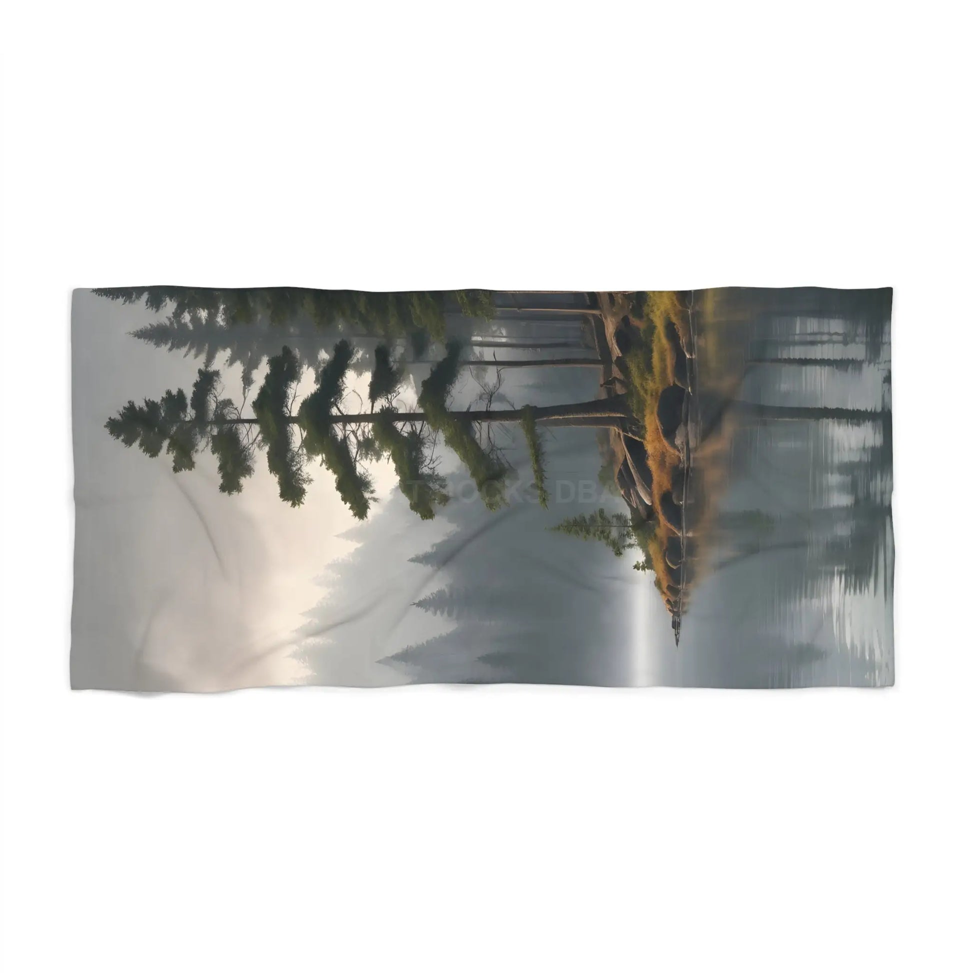 Pine Lake Landscape Beach Towel - Home Decor