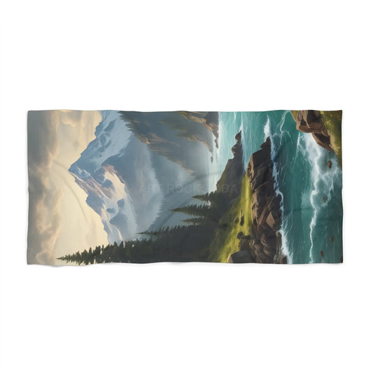 Pine Mountain River Beach Towel - 36’’ × 72’’ - Home Decor