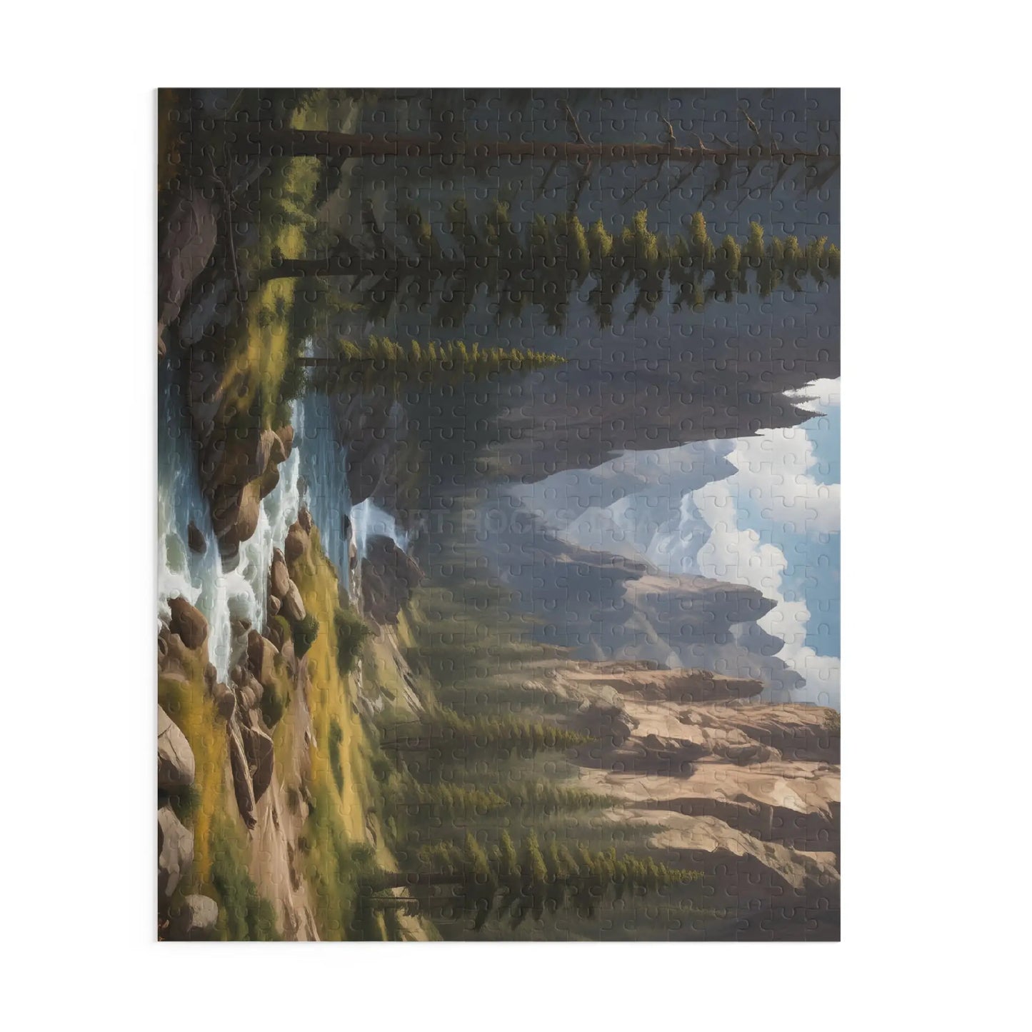 Pine Tree Covered Mountainous Valley Jigsaw Puzzle — 120/252/500 Piece - Puzzle