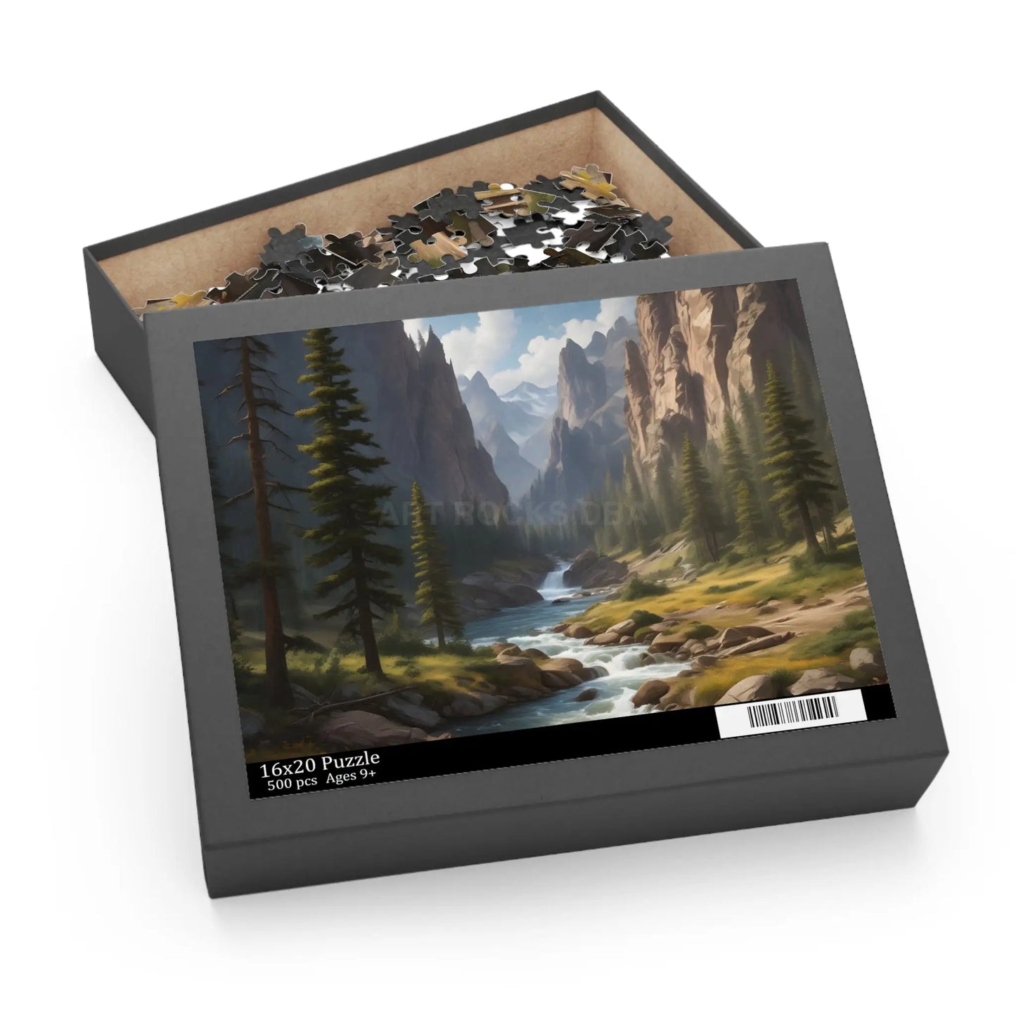 Pine Tree Covered Mountainous Valley Jigsaw Puzzle — 120/252/500 Piece - Puzzle