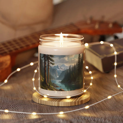 Pine Tree River Scented Soy Candle 9oz | Eco-Friendly Gift for Home Decor Spa Relaxation Aromatherapy Meditation - Home