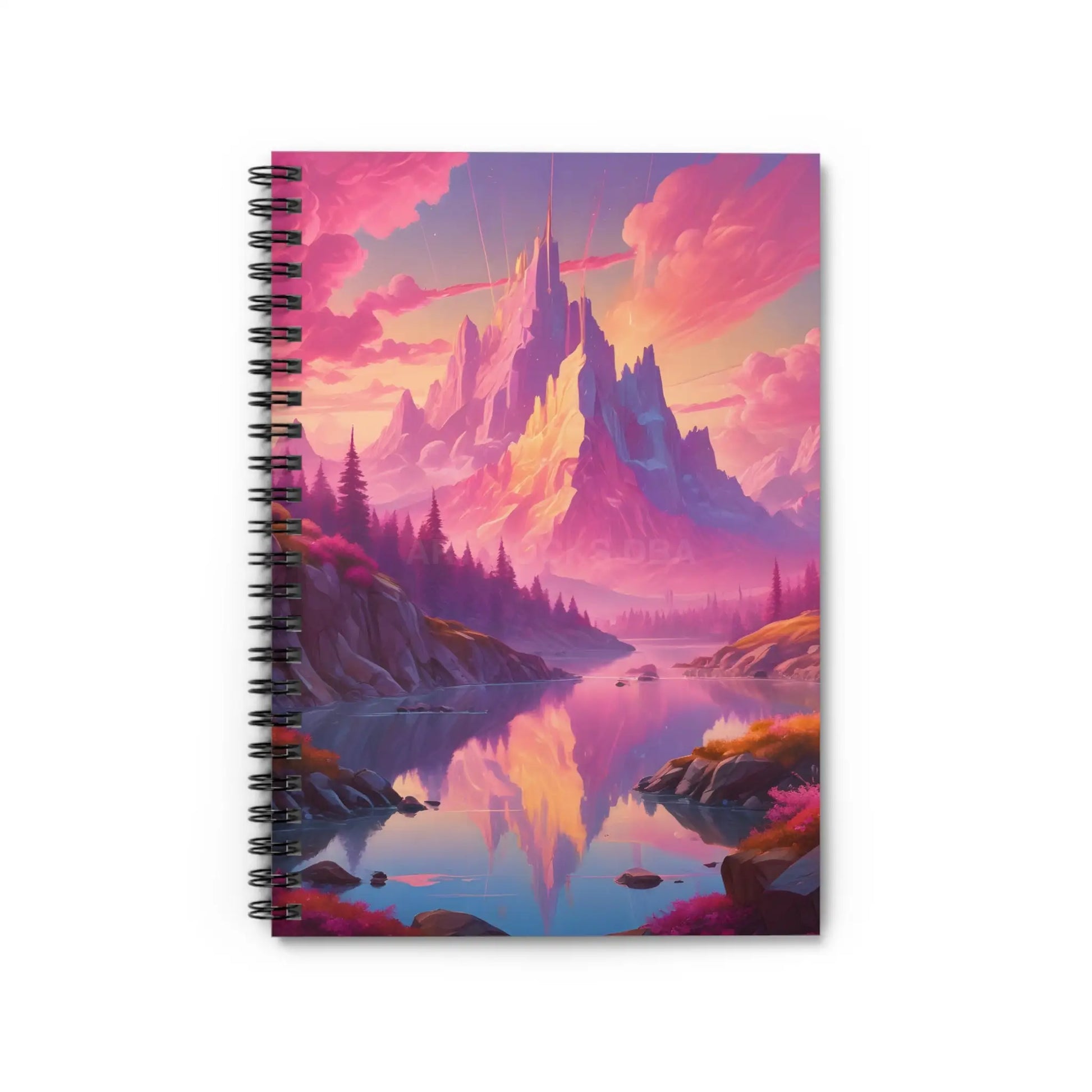 Pink Cotton Candy Mountain Spiral Notebook Inspirational Journal Nature Lover’s Gift Travel Sketchbook Dreamy Artistic