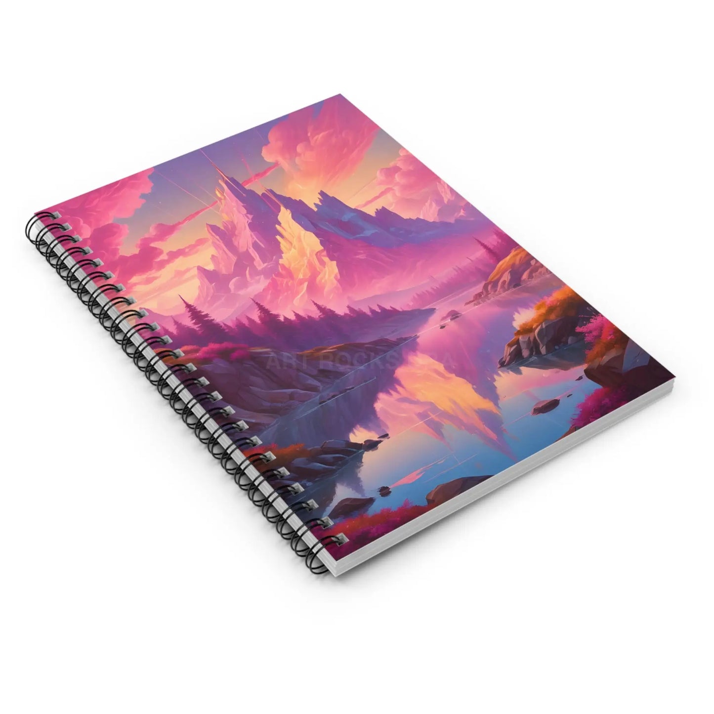 Pink Cotton Candy Mountain Spiral Notebook Inspirational Journal Nature Lover’s Gift Travel Sketchbook Dreamy Artistic