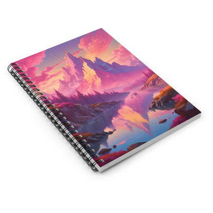 Pink Cotton Candy Mountain Spiral Notebook Inspirational Journal Nature Lover’s Gift Travel Sketchbook Dreamy Artistic