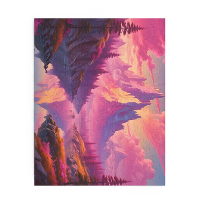 Pink Mountain Landscape Puzzle — 120/252/500-Piece Scenic Jigsaw - Puzzle