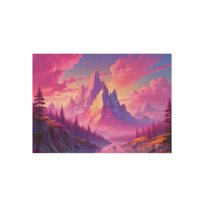 Pink Mountain Outdoor Adventure Rug Cozy Home Decor Vibrant Nature Floor Mat Camping Vibes Garden Accessories - Home