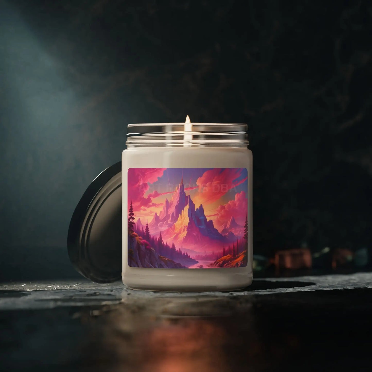 Pink Mountain Sunset Scented Soy Candle Relaxing Aromatherapy Cozy Home Décor Gift for Any Occasion Eco-Friendly - Home