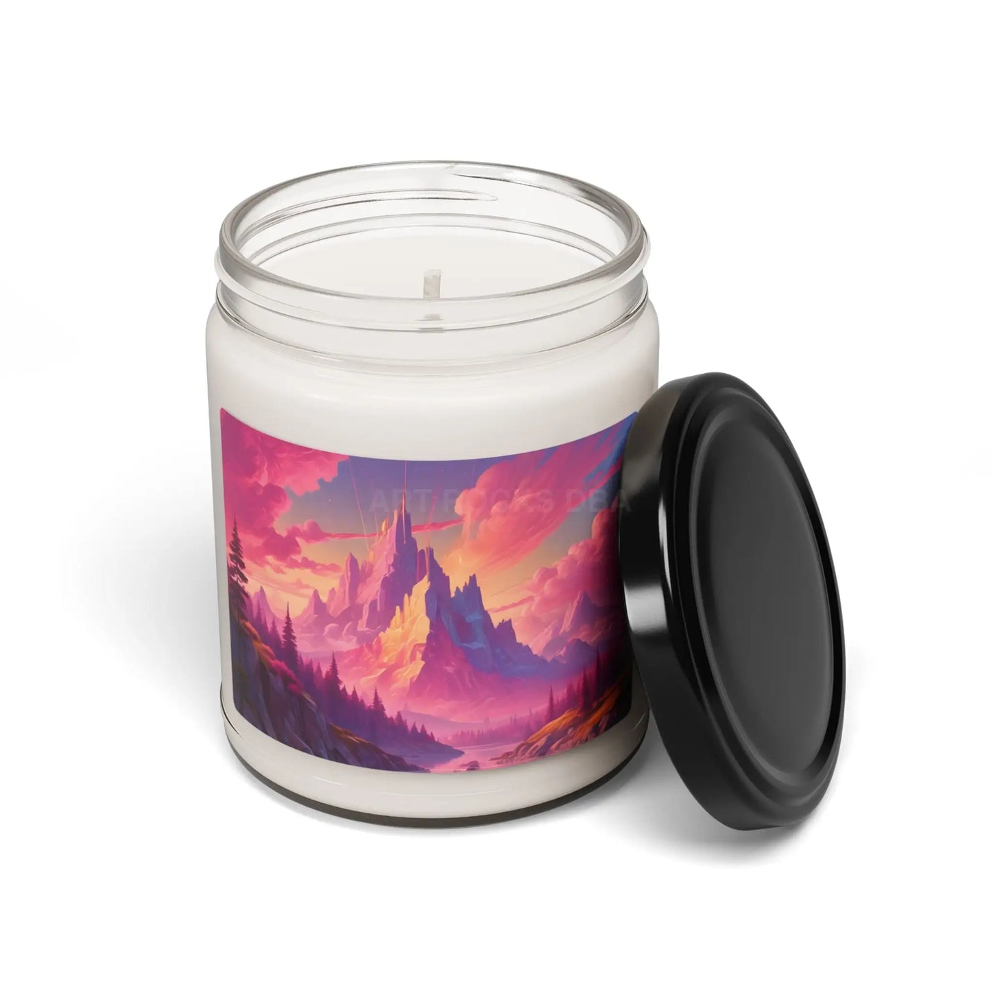 Pink Mountain Sunset Scented Soy Candle Relaxing Aromatherapy Cozy Home Décor Gift for Any Occasion Eco-Friendly - Home