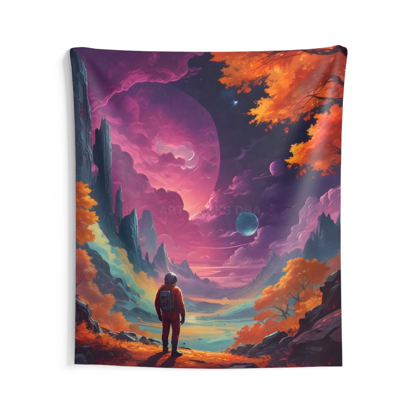 Psychedelic Astronaut Wall Tapestry Celestial Decor Space Art Hanging Vibrant Home Accent Bohemian Room Decor - 68’’ ×