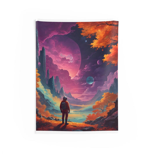 Psychedelic Astronaut Wall Tapestry Celestial Decor Space Art Hanging Vibrant Home Accent Bohemian Room Decor - 26’’ ×