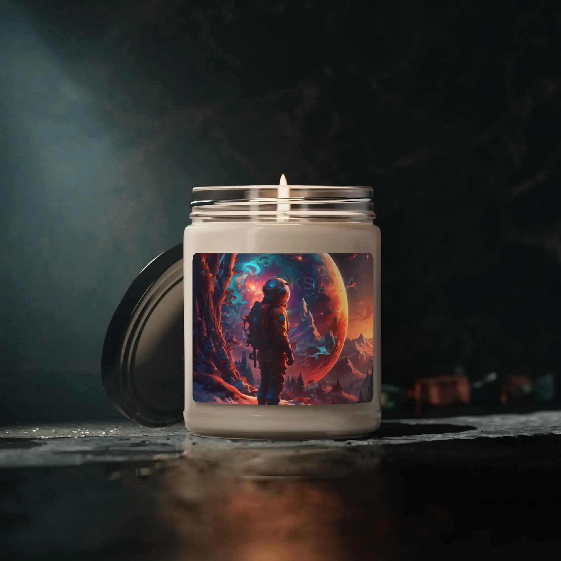 Psychedelic Cosmic Adventure Candle Scented Soy Candle for Relaxation Home Decor Gift for Space Lovers Eco-Friendly