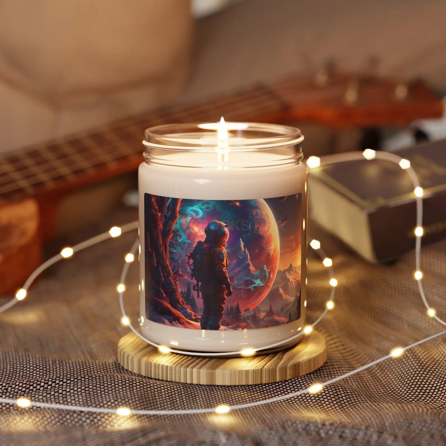 Psychedelic Cosmic Adventure Candle Scented Soy Candle for Relaxation Home Decor Gift for Space Lovers Eco-Friendly
