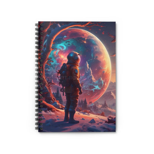 Psychedelic Cosmic Adventure Spiral Notebook - Ruled Line Astronaut Design Journal for Dreamers Gift for Students Space