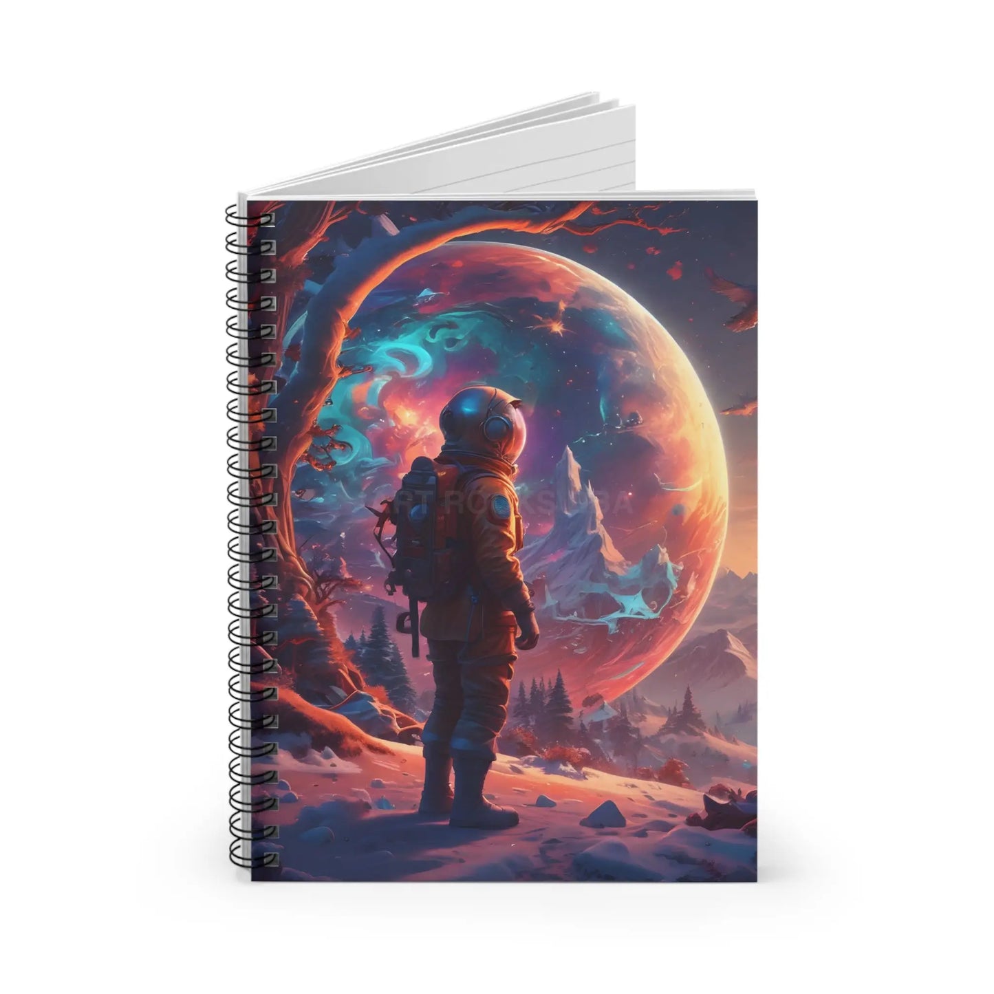 Psychedelic Cosmic Adventure Spiral Notebook - Ruled Line Astronaut Design Journal for Dreamers Gift for Students Space