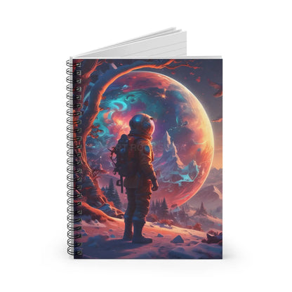Psychedelic Cosmic Adventure Spiral Notebook - Ruled Line Astronaut Design Journal for Dreamers Gift for Students Space