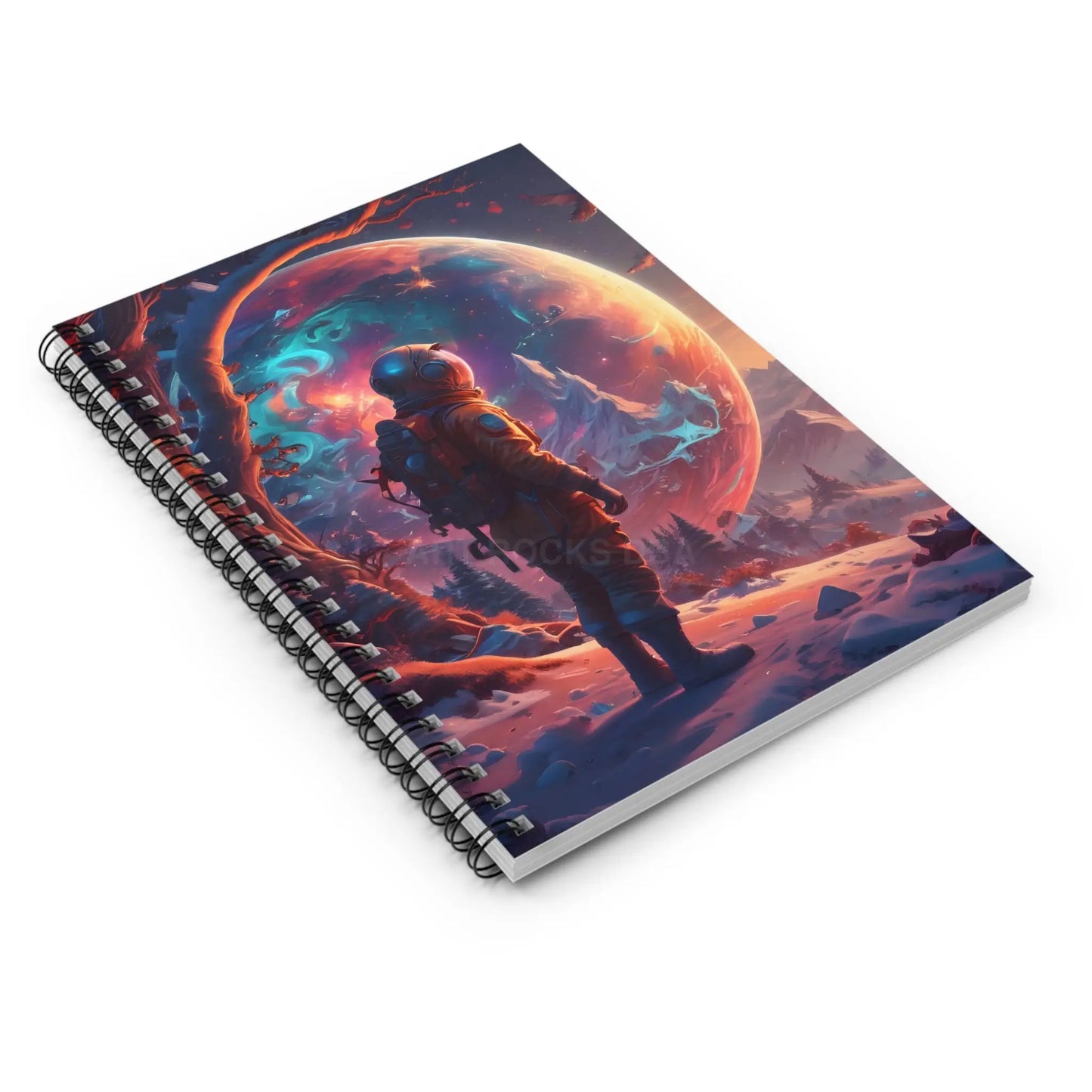Psychedelic Cosmic Adventure Spiral Notebook - Ruled Line Astronaut Design Journal for Dreamers Gift for Students Space