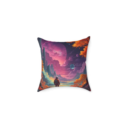 Psychedelic Cosmic Astronaut Pillow - 16’’ × 16’’ - Home Decor