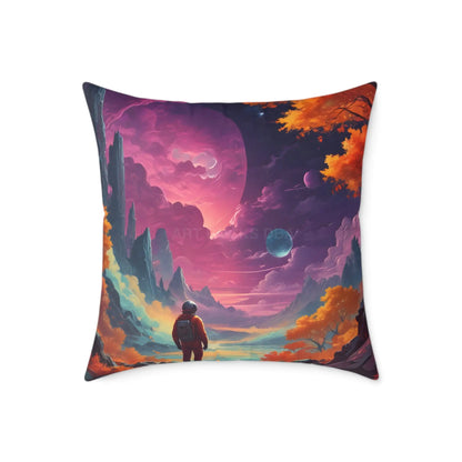 Psychedelic Cosmic Astronaut Pillow - 24’’ × 24’’ - Home Decor