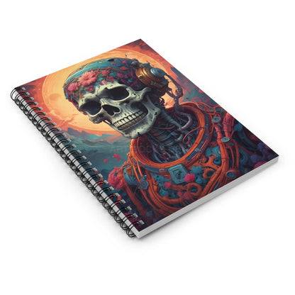 Psychedelic Skeleton Spiral Notebook Artistic Journal for Writing Gift for Artists Unique Stationery Vintage Aesthetic