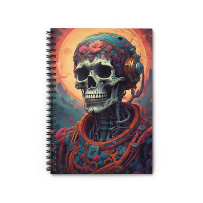 Psychedelic Skeleton Spiral Notebook Artistic Journal for Writing Gift for Artists Unique Stationery Vintage Aesthetic