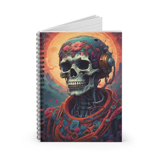 Psychedelic Skeleton Spiral Notebook Artistic Journal for Writing Gift for Artists Unique Stationery Vintage Aesthetic