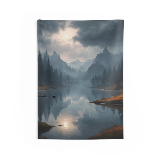 Rain Cloud Mountain Landscape Tapestry Nature Wall Art Home Decor Bohemian Room Accent Gift for Nature Lovers - 26’’ ×