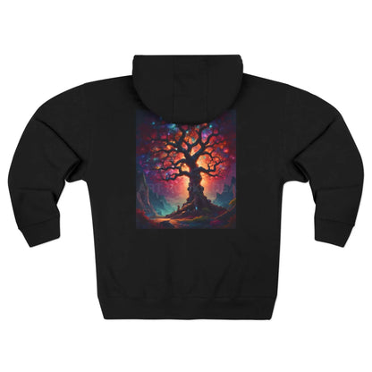 Rainbow Crystal Tree of Life Zip-Up Sweatshirt - XS / Black - Hoodie