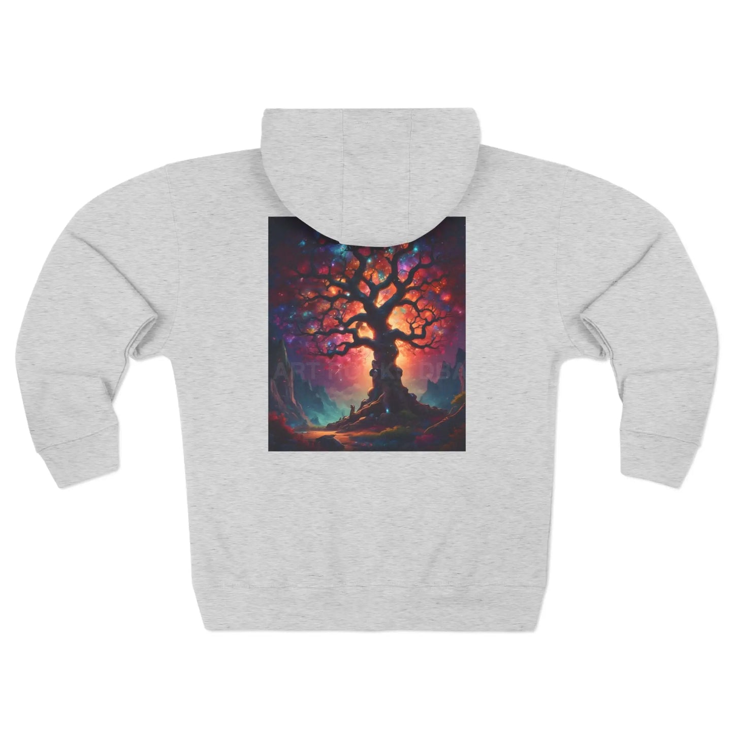 Rainbow Crystal Tree of Life Zip-Up Sweatshirt - XS / Heather Grey - Hoodie
