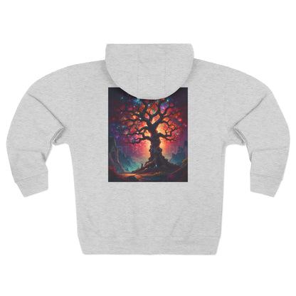 Rainbow Crystal Tree of Life Zip-Up Sweatshirt - XS / Heather Grey - Hoodie