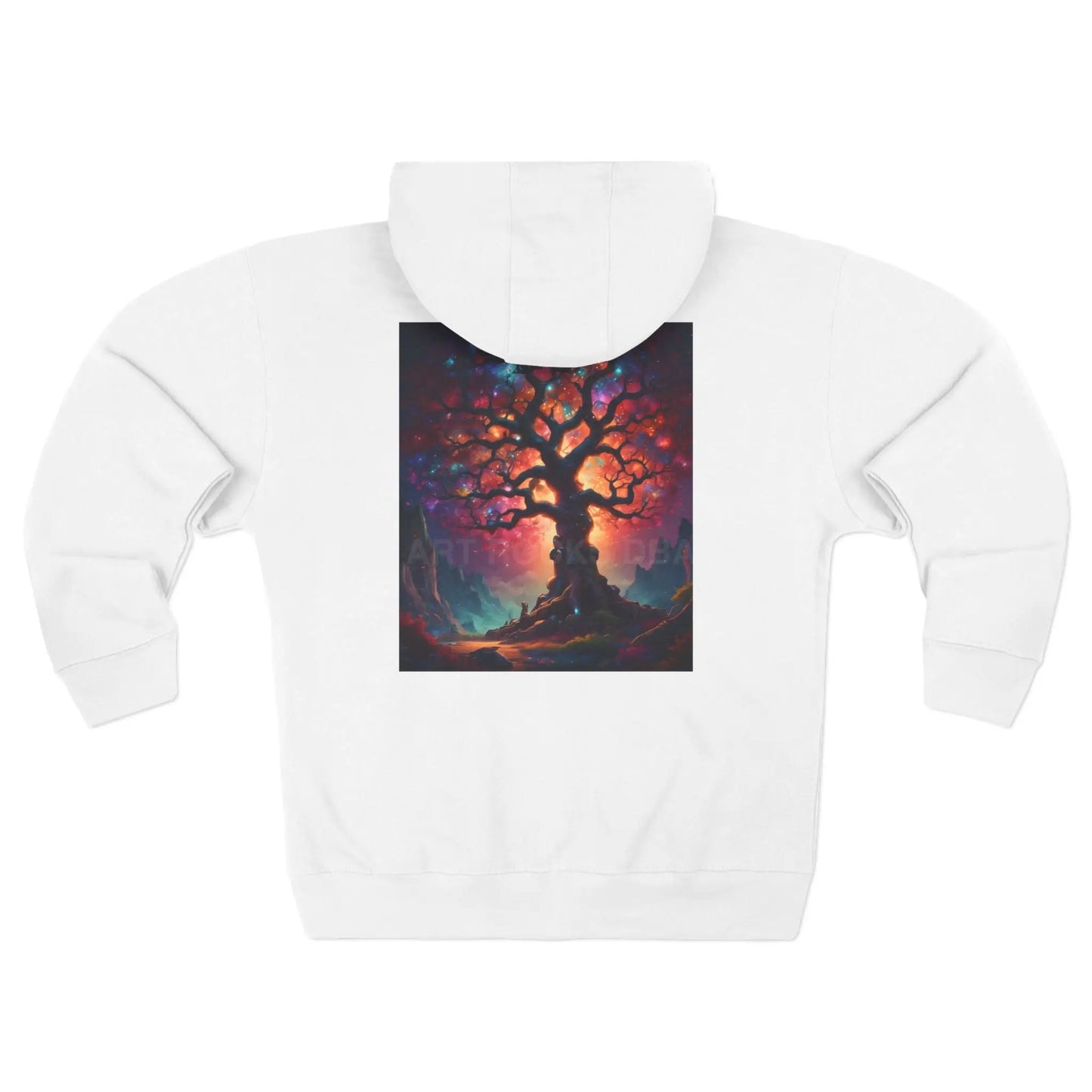 Rainbow Crystal Tree of Life Zip-Up Sweatshirt - XS / White - Hoodie