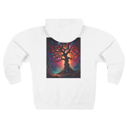 Rainbow Crystal Tree of Life Zip-Up Sweatshirt - XS / White - Hoodie