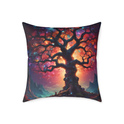 Rainbow Tree of Life Pillow Boho Home Decor Gift for Nature Lovers Cozy Throw Pillow Tree Art Cushion - 24’’ × 24’’