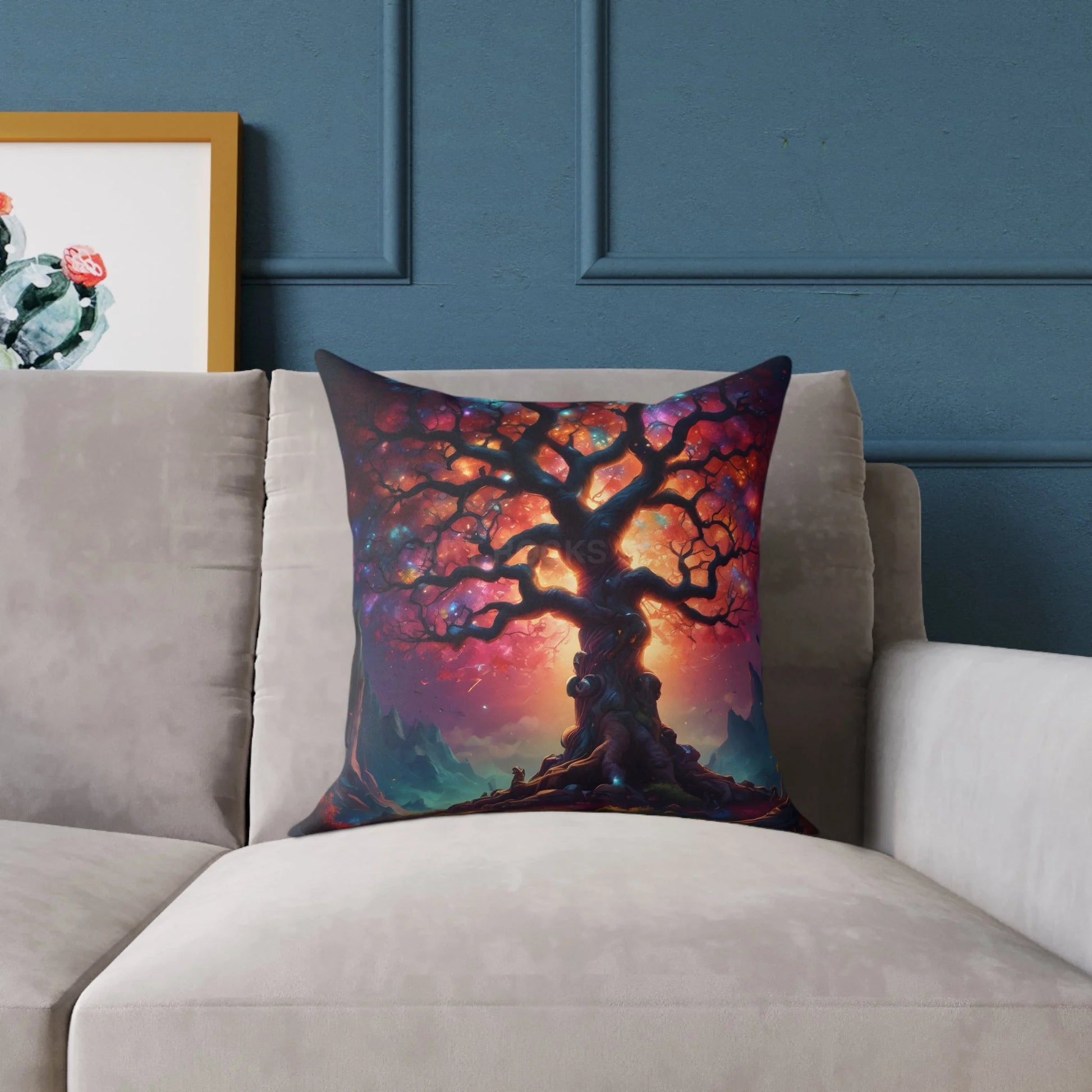 Rainbow Tree of Life Pillow Boho Home Decor Gift for Nature Lovers Cozy Throw Pillow Tree Art Cushion - Home Decor