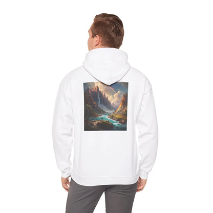 Rainbow Waterfall Hoodie - Cozy Unisex Sweatshirt for Art Lovers Gift for Artists Nature Enthusiasts Casual Wear