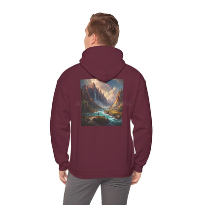Rainbow Waterfall Hoodie - Cozy Unisex Sweatshirt for Art Lovers Gift for Artists Nature Enthusiasts Casual Wear