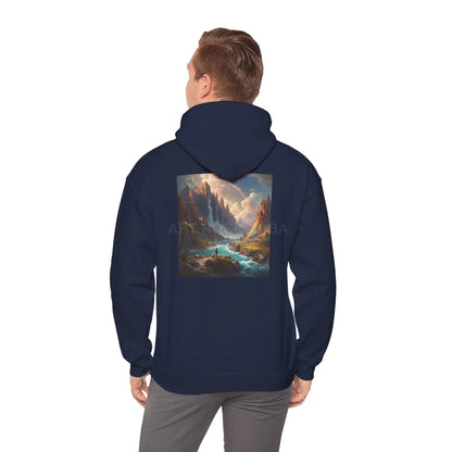 Rainbow Waterfall Hoodie - Cozy Unisex Sweatshirt for Art Lovers Gift for Artists Nature Enthusiasts Casual Wear