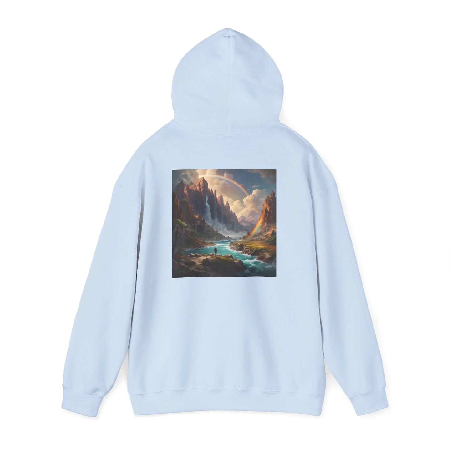 Rainbow Waterfall Hoodie - Cozy Unisex Sweatshirt for Art Lovers Gift for Artists Nature Enthusiasts Casual Wear
