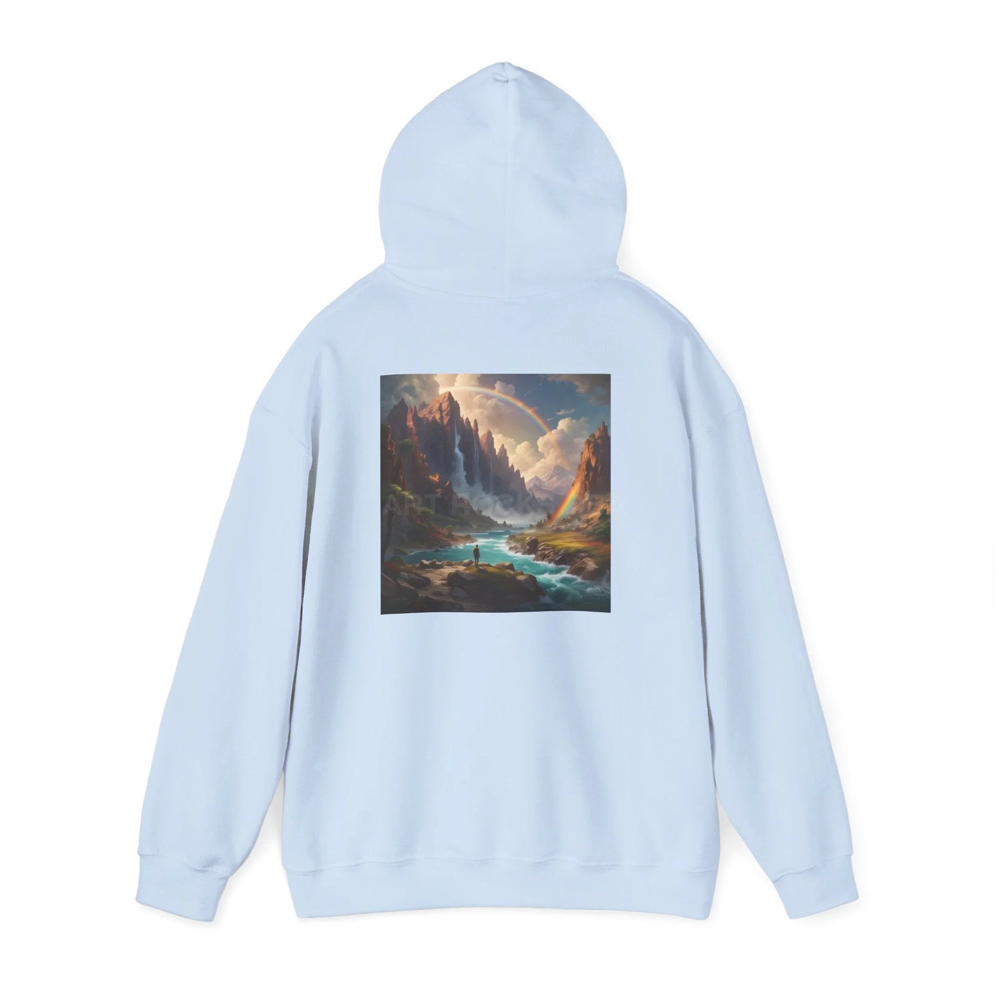 Rainbow Waterfall Hoodie - Cozy Unisex Sweatshirt for Art Lovers Gift for Artists Nature Enthusiasts Casual Wear